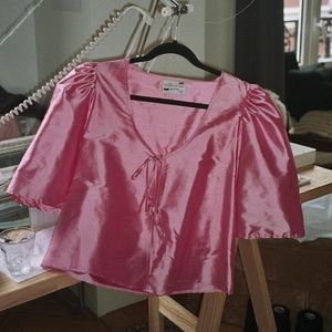 NWT Maison Cleo Silk Agnus Blouse